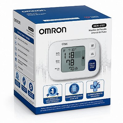 Monitor de Pressão Arterial de pulso OMRON- HEM-6181