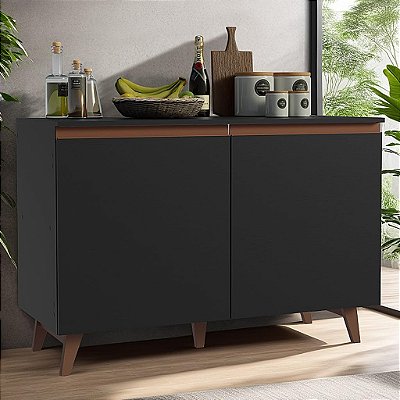 Balcão de Pia Madesa Reims 2 Portas - Preto