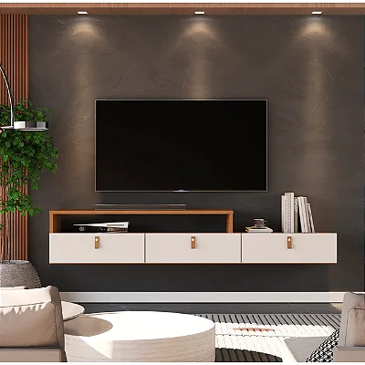 Rack Suspenso Lion Pequeno Painel Parede Quarto Estante Tv Home Decorativo para Sala Estar