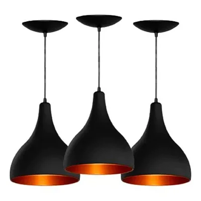 Kit 3 Pendente de Luminária Modelo Gota para Cozinha, Sala, Quarto Escritótio, Area Gourmet
