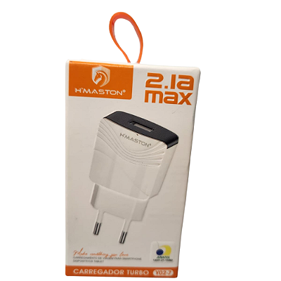 Carregador De Tomada Turbo 2.1A 1 Entrada USB H'Maston