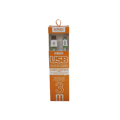 Cabo USB de Carregamento Rápido Kaidi 3.1A KD-330A– Lightning(iOS)