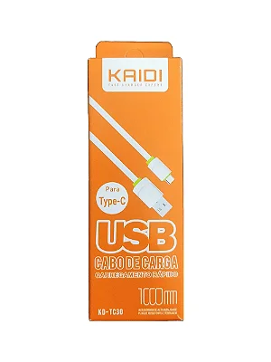 Cabo USB de Carga Kaidi 2.4A KD-TC30 - USB-C