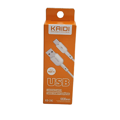 Cabo USB de Carregamento Rápido Kaidi 3A KD-28A - Lightning(iOS)