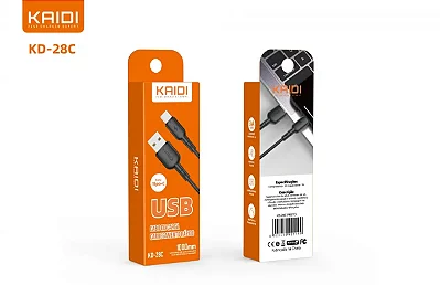 Cabo USB de Carregamento Rápido Kaidi 3A KD-28C - USB-C