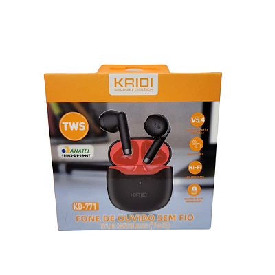 Fone de Ouvido Sem Fio Bluetooth Kaidi KD-771 – TWS Smart Touch IPX4 2-4h de Uso + Standby Bluetooth 5.4