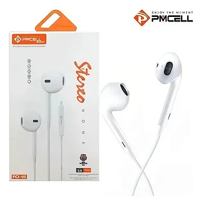 Fone de Ouvido Stereo Slim Com Fio PMCell FO-15 – In-ear P3 Com Microfone