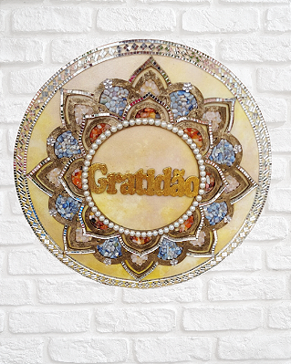 Portal de Luz GRATIDÃO COM CRISTAIS 33 cm