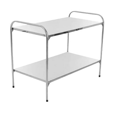 Mesa Auxiliar em Aço Inox com Ponteira 90x50x80cm