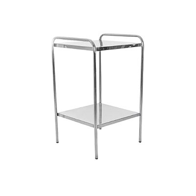 Mesa Auxiliar em Aço Inox com Ponteira 40x40x80cm