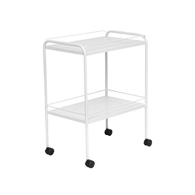 Mesa Auxiliar Pintura Epóxi com Rodízio e Varanda 90x50x80cm