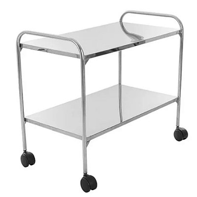 Mesa Auxiliar Inox com Rodizio 90x50x80cm