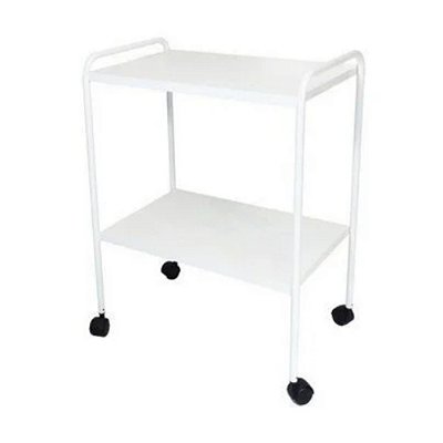 Mesa Auxiliar em Pintura Epóxi com Rodízio 90x50x80cm