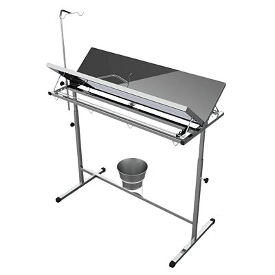 Mesa Calha Veterinária Articulável Inox