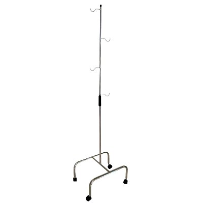 Suporte Para Soro Tubular Variável Inox Com 4 Rodízios