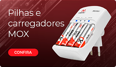 pilhas carregadores mox mini