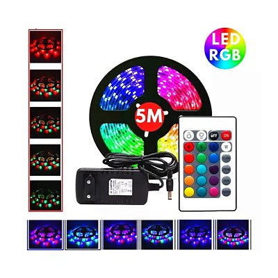 Fita de Led RBG 5050 5 metros + Fonte