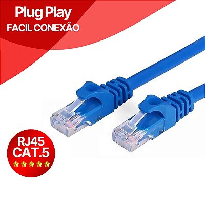 Cabo de rede Lan RJ45 Cat 5 Ethernet