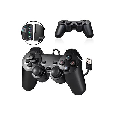 Controle Joystick Com Fio USB Para Computador Notebook