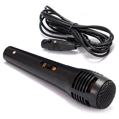Microfone  Profissional Dinâmico Com Fio Plug P10