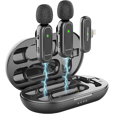 Microfone de Lapela Duplo Sem fio Para iPhone 7 ao 14 Promax