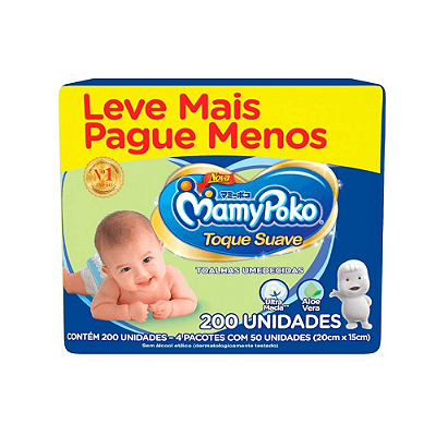 Toalha Umedecida Descartável Infantil - Mamypoko