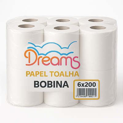 Papel Toalha de Bobina - 6x200m - Dreams