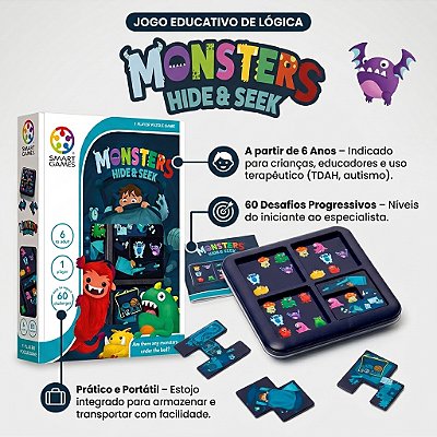 Jogo Educativo com 60 Desafios Estimula Lógica e Concentração 6+