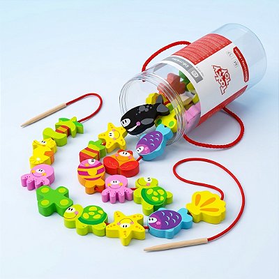Blocos de Laço Mar – Coordenação e Criatividade com Animais Marinhos | TookyToy Educativo