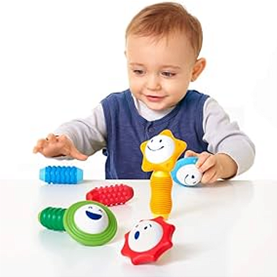 Brinquedo sensorial magnético para bebês com sons estímulo dos sentidos coordenação motora 1 ano+