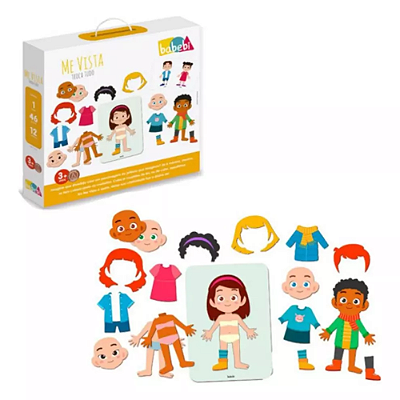 Brinquedo Educativo Babebi Me Vista Troca Tudo Madeira 3+