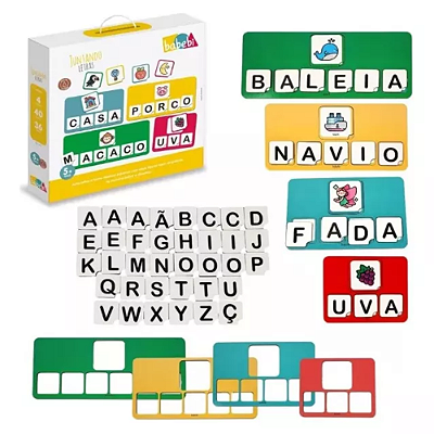 Juntando Letras | Babebi | Brinquedo Educativo de Madeira | Formação de Palavras e Alfabetização | 5+