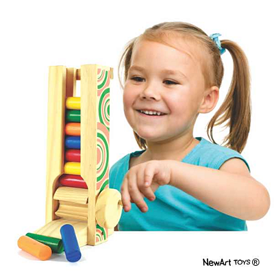 Manivela Maluca Em Madeira Brinquedo Educativo NewArt 2+