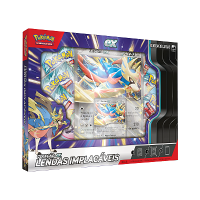 Box Lendas Implacáveis Pokémon Zacian | Cartas Colecionáveis TCG | Produto Oficial com Cartas Raras e Boosters | 6+