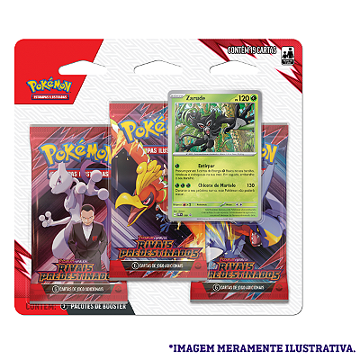 Blister Triplo Pokémon – Rivais Predestinados EV10 | Cartas Colecionáveis com Promo Exclusiva | 6+