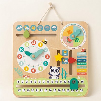 Meu Calendário Infantil Hi Pando Brinquedo Educativo em Madeira 3+