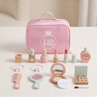 Maleta De Maquiagem Brinquedo Educativo De Madeira Infantil