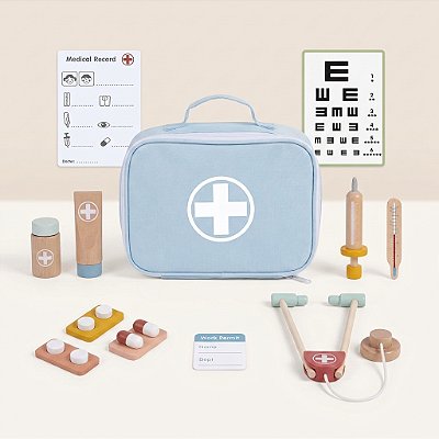 Brinquedo Infantil Kit Maleta De Médico Madeira Educativo