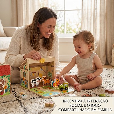 Fazendinha Dobrável Madeira Brinquedo Educativo Infantil