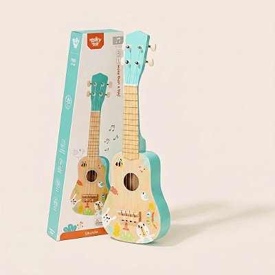 Brinquedo Musical Violão Ukulele Infantil Em Madeira 3 Anos