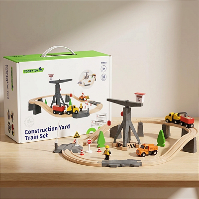 Brinquedo Educativo Pista De Trem Construção Em Madeira 3+