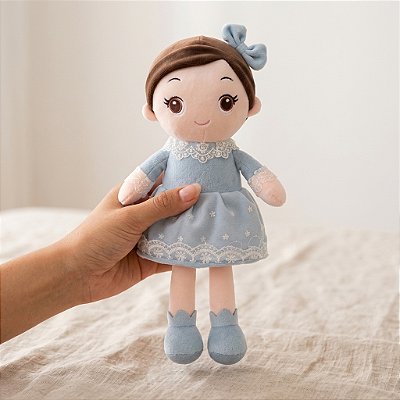 Boneca bailarina pelúcia azul turquesa 35cm macia segura infantil perfeita para presente e decoração