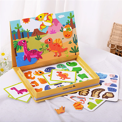 Brinquedo Educativo Infantil Caixa Magnética Dinossauro 3+