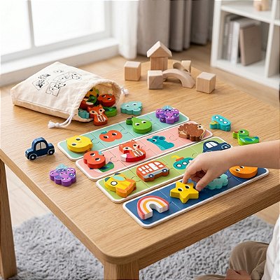Brinquedo Sensorial Jogo da Memória Montessori Educativo 3+