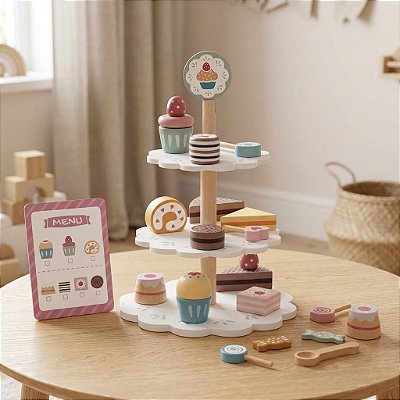 Brinquedo Torre de Sobremesas Madeira Infantil Montessori 3+