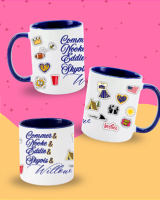 Caneca Porcelana - Casais Willow
