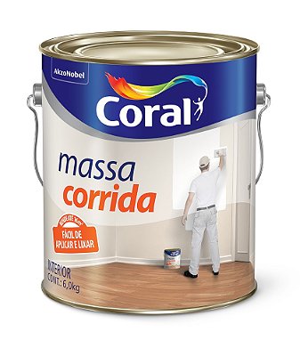 Massa Corrida PVA Coral 5,7Kg Para Nivelamento De Paredes E Tetos Internos