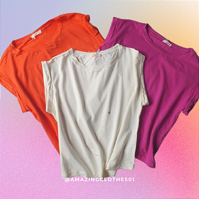 Blusa Regata com manga dobrada