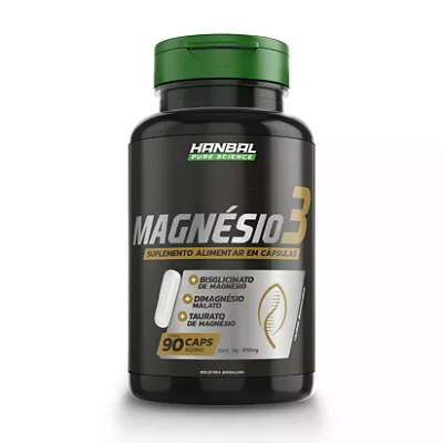 Magnésio 3 600mg 90 cápsulas - Hanbal