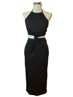 VEST FRENTE UNICA LG CANELADO PRETO AMARRA DOT CLOTHING P